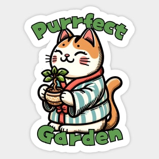 Cat botanist Sticker